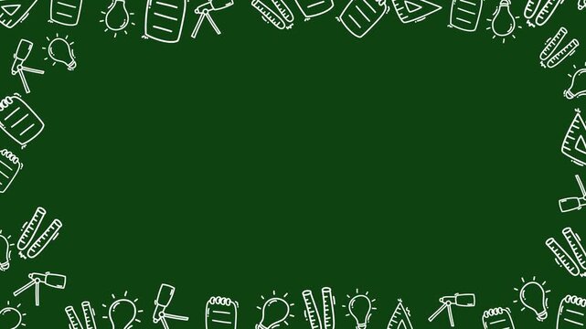 back to school Doodle Seamless Background Featuring stationary. Ideal For learning media, social media, website design and presentation.