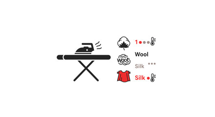 Fototapeta premium Ironing Board with Iron and Fabric.