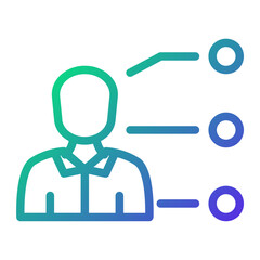 Influencer Marketing Network Line Gradient Icon