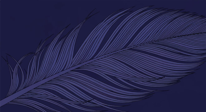 Elegant Deep Indigo Feather Vector Texture for Luxury Packaging and Editorial Design