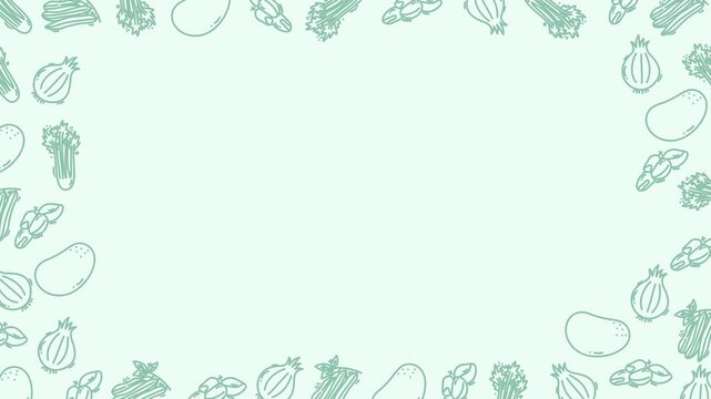 vegetable Seamless repeatable pattern featuring a red onion potato soybean celery. can be used for education or writing menus.