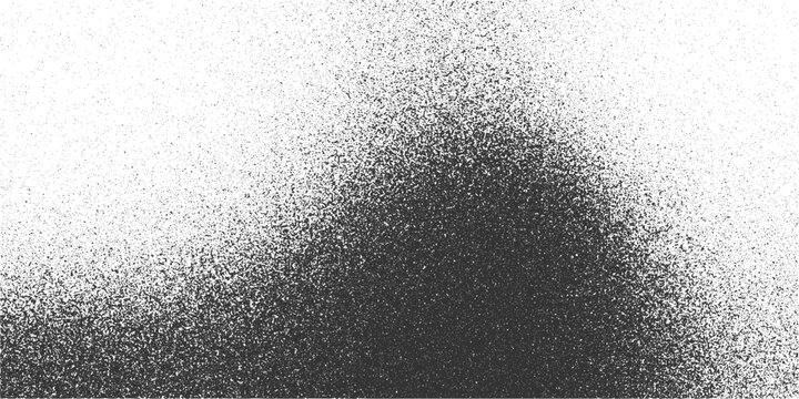 Background with grain or noise, stipple or grunge effect. Monochrome gritty pattern. Distressed, mezzotint or splatter texture. Grey gradient print. Modern wallpaper. Vector graphic illustration.