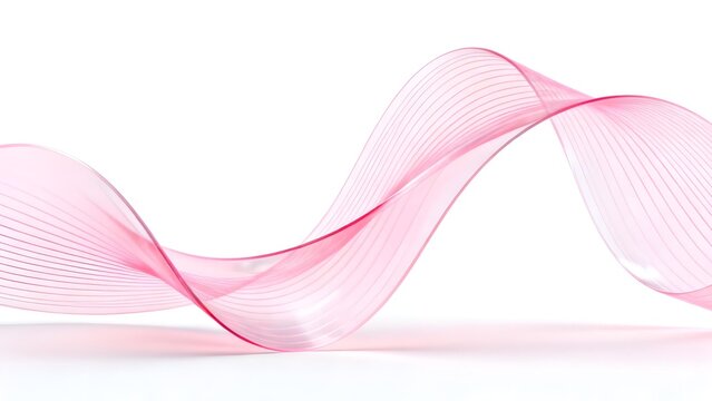 Abstract pink wave pattern with flowing lines on a white background