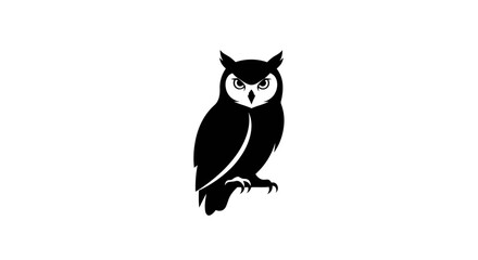 Obraz premium Minimalist Owl Silhouette Illustration for Nature and Wildlife Design