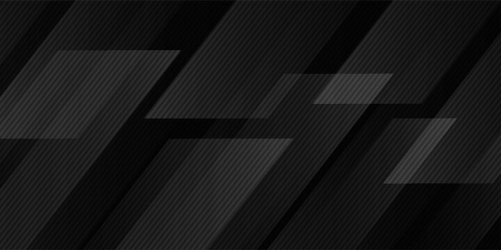 3D black geometric abstract background overlap layer on dark space with diagonal lines decoration. Modern graphic design element striped style for banner, flyer, card, brochure cover, or landing page