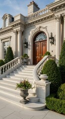 Obraz premium Grand Entrance - A Luxurious Mansions Architectural Elegance.