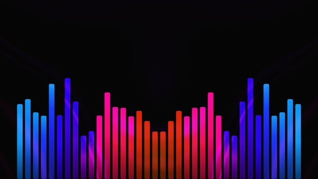 Dynamic neon equalizer visualizer audio background