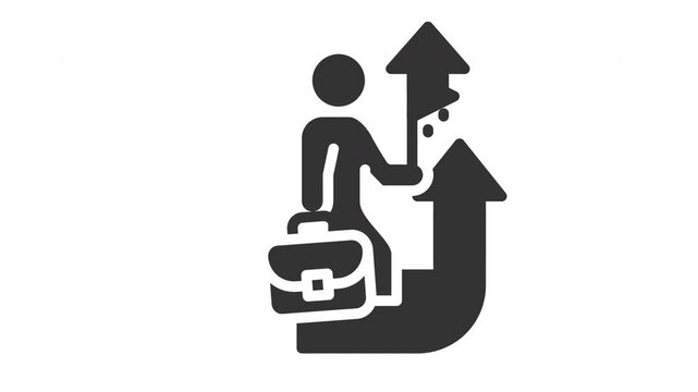 Animated career advancement icon