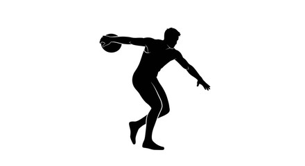 Obraz premium Silhouette of a person skateboarding on a white background