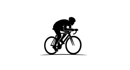 Obraz premium Silhouette of a Person Riding a Bicycle in Motion