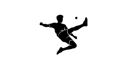 Obraz premium Dynamic Silhouette of a Person Jumping and Kicking