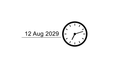 New year calendar clock icon illustration. Calendar date and time schedule. Timer clock symbol.