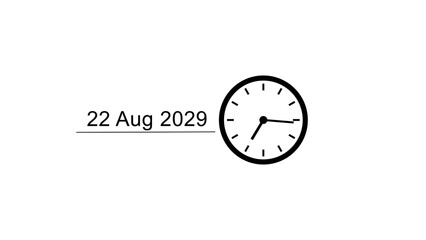 New year calendar clock icon illustration. Calendar date and time schedule. Timer clock symbol.