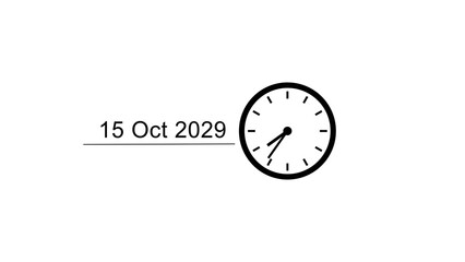 New year calendar clock icon illustration. Calendar date and time schedule. Timer clock symbol.