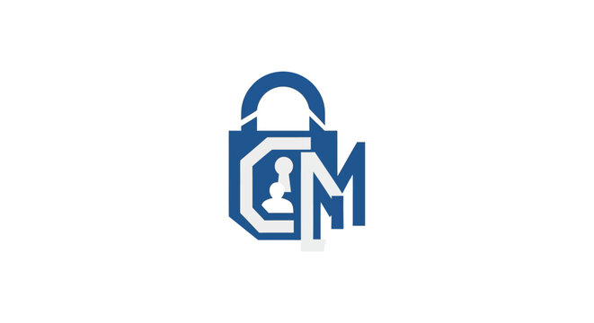 Blue padlock icon with letters.