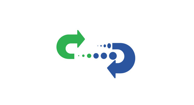 Green and Blue Arrows Circular Motion.
