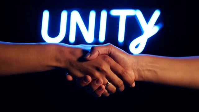 Hands Shaking Together in Unity Gesture.