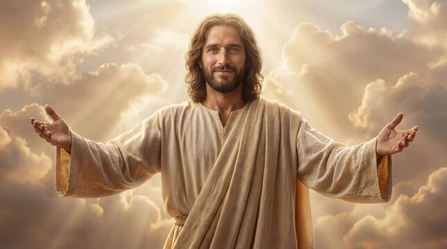 Jesus Ascending into Heavenly Clouds