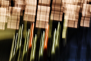 Long camera exposures of artificial light sources at night