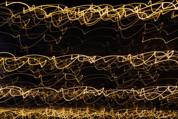 Long camera exposures of artificial light sources at night