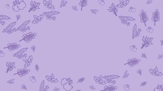 Doodle Pattern Seamless Featuring apple, celery, spinach  and chili pepper banner. perfect for learning media, social media posts, blogs, or video designs for a fun touch.