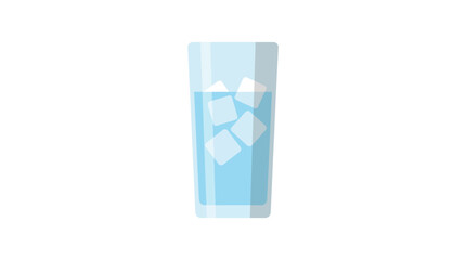 Obraz premium Glass of Water d flat vector isolated white background