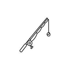 Minimalist Illustration of a Fishing Rod with a Float for Recreational Fishing