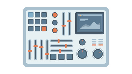Control Panel d flat vector isolated white background