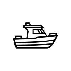 Minimalist Line Drawing of a Leisure Boat for Travel and Marine Lifestyle