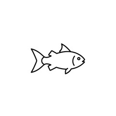 Simple Black and White Line Drawing of a Fish for Creative Design