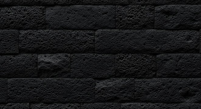 Tekstur Dinding Bata Hitam dengan Permukaan Kasar Bergaya Industrial