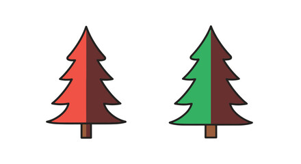 Obraz premium Fir Tree Line art creative abstract smooth illustration