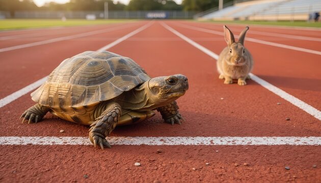 The timeless fable of the tortoise and the hare races on a modern track, a classic tale of perseverance versus speed