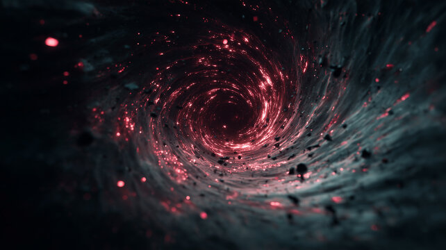 終焉へ崩れ落ちる闇の渦の背景｜世界崩壊コンセプト