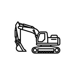 Construction Excavator Machine Illustration for Heavy Equipment Industry Ad