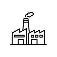 Obraz premium Industrial Factory with Smoke Emission Illustration for Manufacturing and Production Concepts