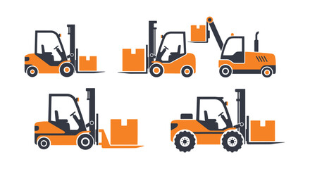 Forklifts Line art color vector clean design colorful © Maharab