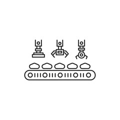 Naklejka premium Modern Manufacturing Process with Automated Machinery and Conveyor System
