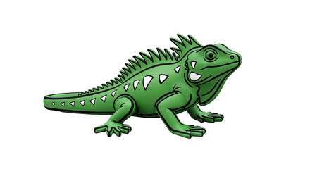 Obraz premium Green Cartoon Iguana
