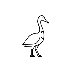 Fototapeta premium Minimalist Line Art Illustration of a Standing Goose for Nature and Wildlife Themes