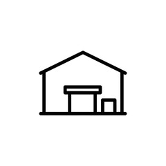 Minimalist Black and White Line Drawing of Small House Illustration