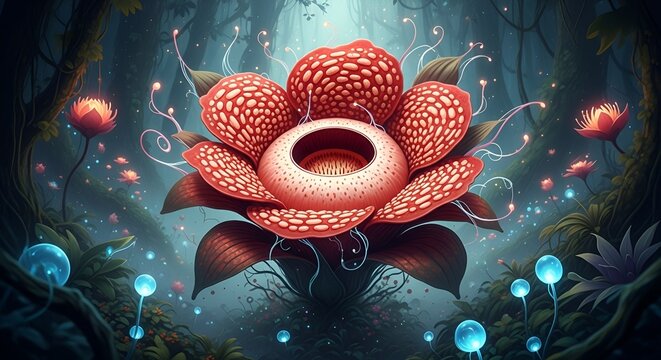 Fotografi Makro Bunga Rafflesia Arnoldii yang Mekar Sempurna di Habitat Hutan Tropis