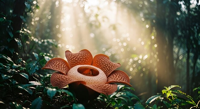 Fotografi Makro Bunga Rafflesia Arnoldii yang Mekar Sempurna di Habitat Hutan Tropis