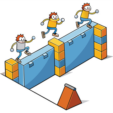 freerunning-obstacle-wall-models-isolated-on-white.eps