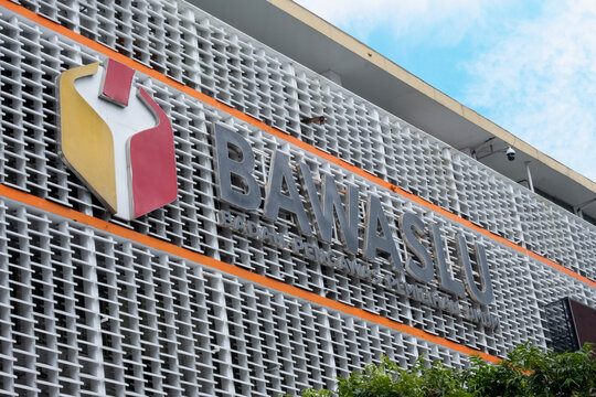 Jakarta, Indonesia &ndash; February 12, 2026: The BAWASLU (Badan Pengawas Pemilihan Umum) signage and logo type.