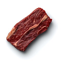 Fototapeta premium Fresh Raw Beef Steak Cut Isolated on White Background Ready for Culinary Preparation