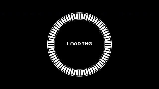 Loading data HUD with a circle and the word loading. Suitable for web design projects, apps, presentations, and technologyrelated content.