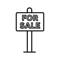 Simple Black and White For Sale Sign Used in Real Estate Promotions