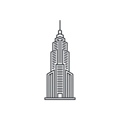 Obraz premium Minimalist Line Drawing of Renowned Skyscraper Architectural Illustration