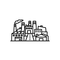 Obraz premium Industrial Factory with Smoke Emissions and Manufacturing Infrastructure